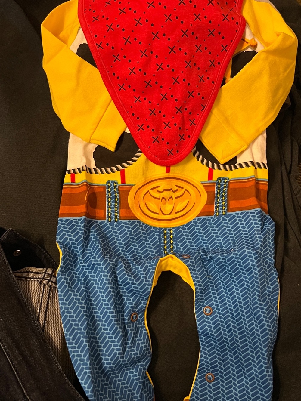 Woody (Disney) Cowboy Kids Costume Romper with Red Bandana